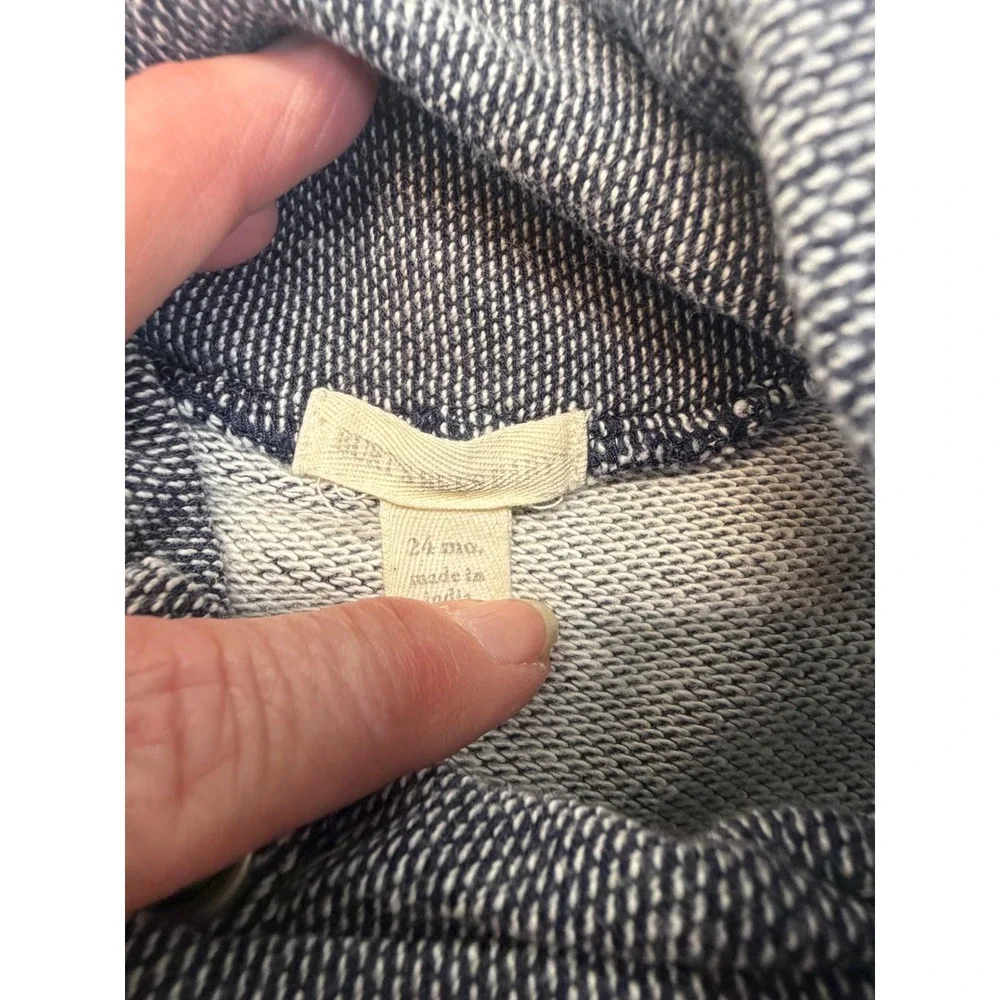 Burts Bees Baby Organic Cotton Funnel Neck Pullover Sweater Gray 24M RN136633
